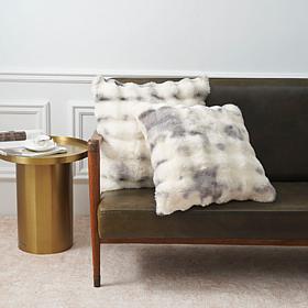 Warm & Cozy Set of 2 Decorative Faux Fur Bubble Pillows