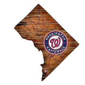 Washington Nationals 24in. Distressed State w/Logo Sign  