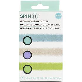 We R Makers Spin It Glitter 3/Pkg-Glow-In-The-Dark