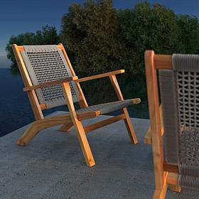 Well Traveled Living Vega Natural Stain Outdoor Chair - Gray