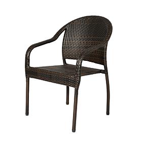 WellTraveledLiving Rhodos Café Stacking Chair Mocha All-Weather Wicker