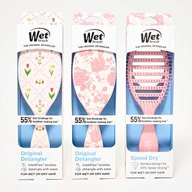 Wet Brush Ditsy Floral 3-piece Hair Brush Bundle