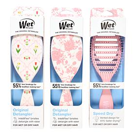 Wet Brush Ditsy Floral 3-piece Hair Brush Bundle