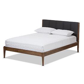 Wholesale Interiors Ember Fabric and Wood Queen-Size Platform Bed