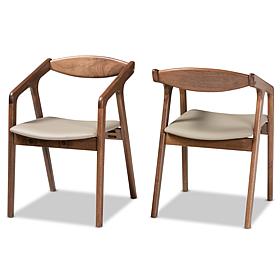 Wholesale Interiors Harland Faux Leather Upholstered 2-Piece Chair Set