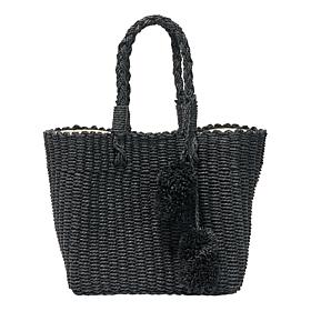 Wildflower Montauk Straw Tote with Pom Pom Purse Charm