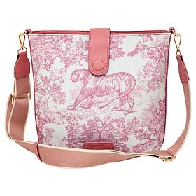 Wildflower Parisian Toile Bucket Crossbody Bag