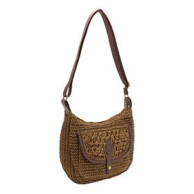 Wildflower Straw Montana Crossbody Hobo with Adjustable Strap