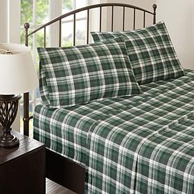 Woolrich Cotton Flannel Green Sheet Set - King