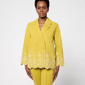 Wynne Collection Embroidered Scallop FlatterFIT Jacket