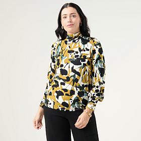 Wynne Layers Viscose Turtleneck with Pleated Cuff