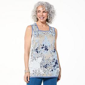 WynneCollection Abstract Painted Jacquard Knit Tank