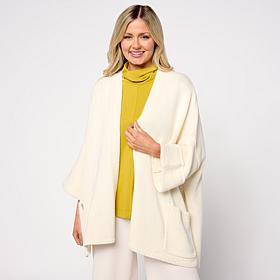 WynneCollection Cotton-Blend Chunky Knit Drama Topper