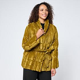 WynneCollection Crinkle Velvet Puffer Jacket