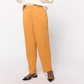 WynneCollection Drapey Twill Elastic Waist Barrel Leg Pant