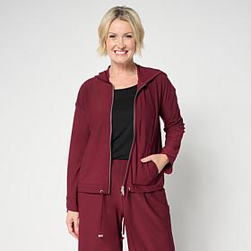 WynneCollection Luxe Crepe Drawstring Hem Hoodie