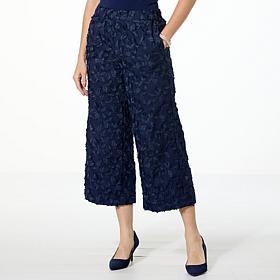 WynneCollection Novelty Clip Floral Jacquard Pant