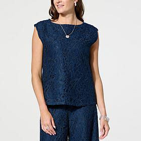 WynneCollection Occasion Sleeveless Lace Shell