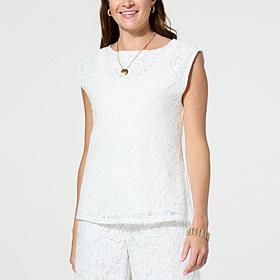 WynneCollection Occasion Sleeveless Lace Shell