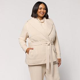 WynneCollection Quilted Cloud Knit Belted Vest 