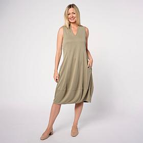 WynneCollection Sueded Jersey Sleeveless Balloon Dress