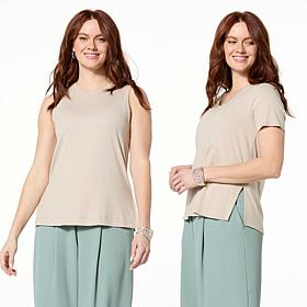 WynneLayers 2-pack Micro-Rib Tee & Tank Set