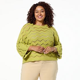 WynneLayers Chevron Open-Stitch Sweater