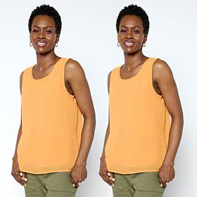 WynneLayers Chiffon and Rayon-Spandex Knit 2-pack Tank Set