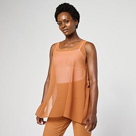 WynneLayers Chiffon Tank with Side Slits