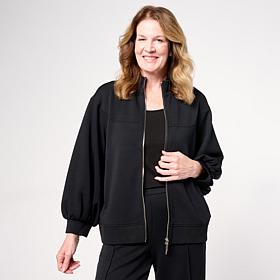 WynneLayers Cloud Knit Mock Neck Jacket