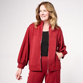 WynneLayers Cloud Knit Mock Neck Jacket