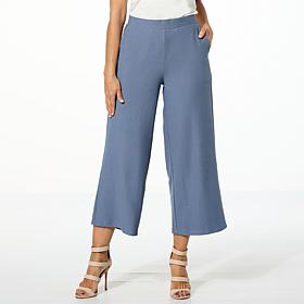 WynneLayers Essential Crepe Knit Wide-Leg Cropped Pant