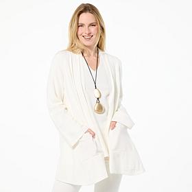 WynneLayers Kiss of Cashmere Side Drape Open Front Cardigan
