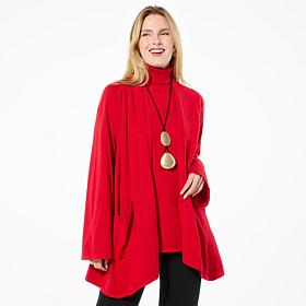 WynneLayers Kiss of Cashmere Side Drape Open Front Cardigan