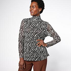 WynneLayers Mesh Knit Turtleneck Top