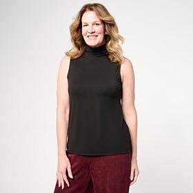 WynneLayers Peached Jersey Funnel Neck Sleeveless Top