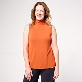 WynneLayers Peached Jersey Funnel Neck Sleeveless Top