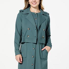 WynneLayers Polished Knit Crop Trench