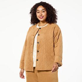 WynneLayers Quilted Faux Suede Jacket