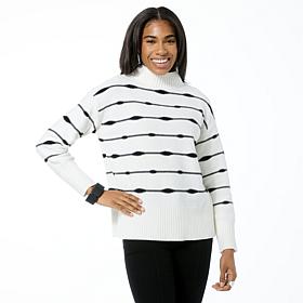 WynneLayers Striped Mock-Neck Pullover Sweater