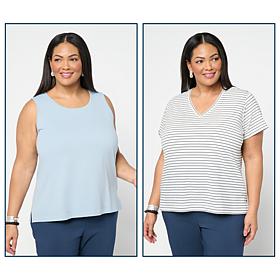 WynneLayers Stripes & Solids 2-pack Tee and Tank Set