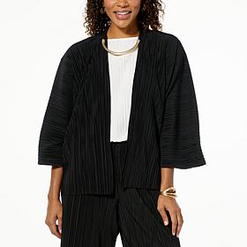 WynneLayers Summer Plisse Knit Kimono Topper