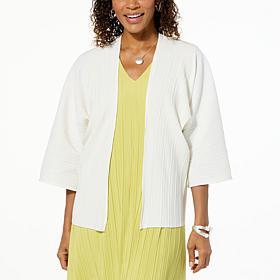 WynneLayers Summer Plisse Knit Kimono Topper
