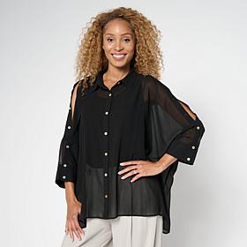 WynneLayers Unstructured Chiffon Shirt