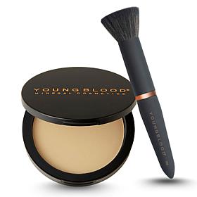Youngblood Cosmetics Pressed Mineral Rice Powder with Luxe Brush