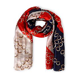 Youzey Circle Print Faux Silk Scarf