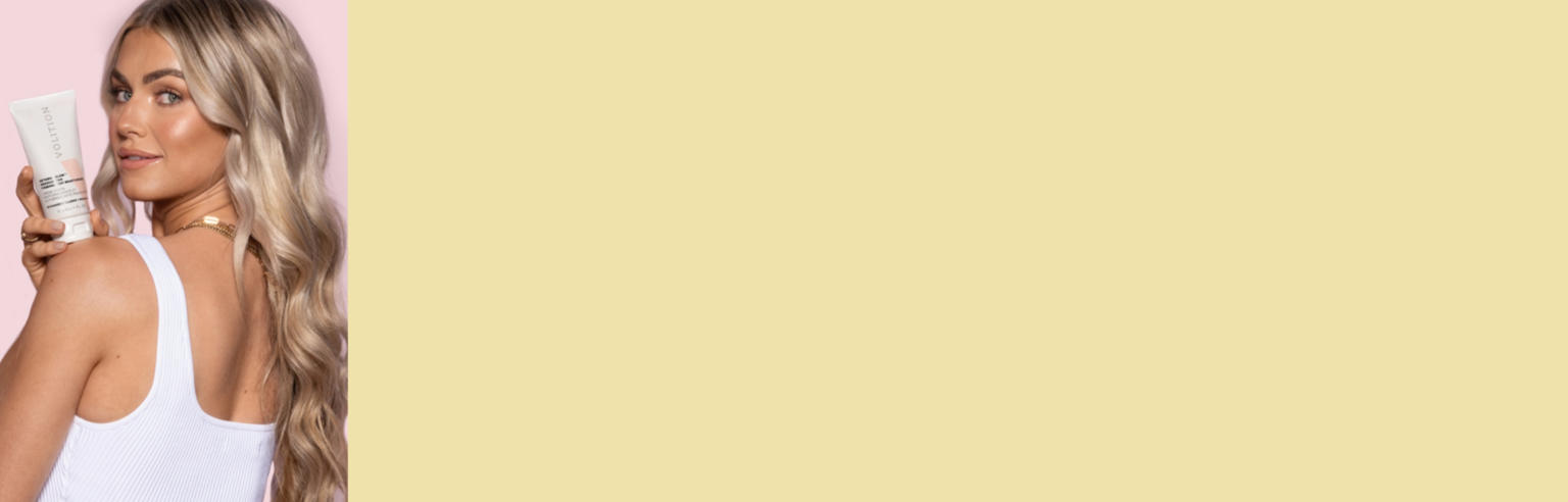 Makeup on a yellow background
