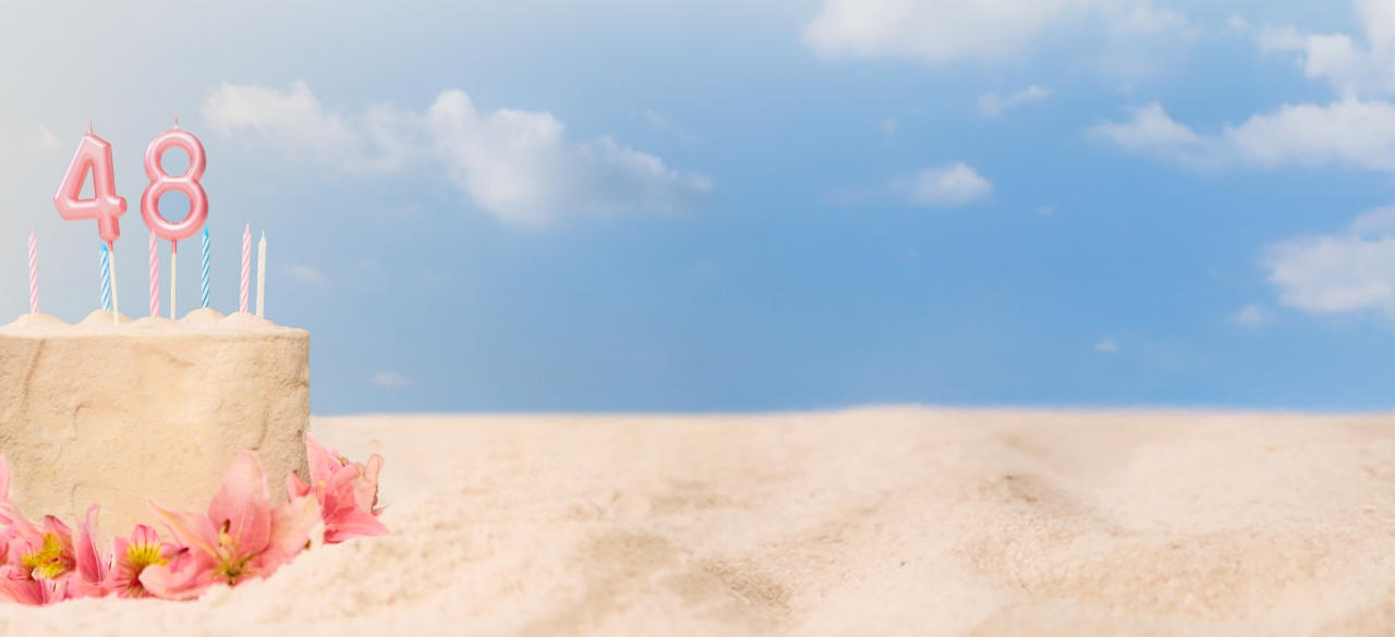 Beach birthday background