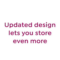 updated design lets you store even more