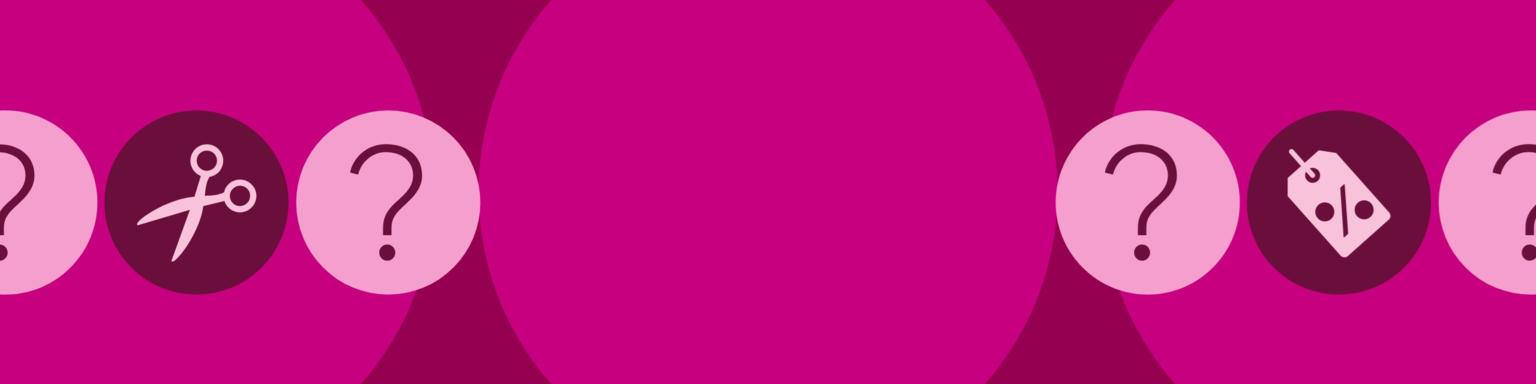 Pink question marks and circles